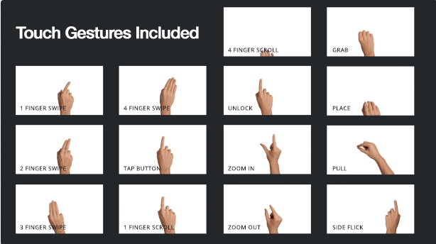 28种创意触摸手势动画包 VideoHive Touch Gestures
